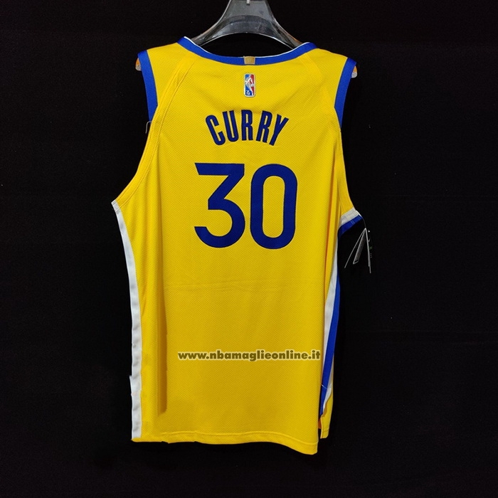 Maglia Golden State Warriors Stephen Curry #30 Statement Autentico 2022 Or